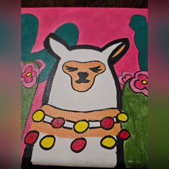 Llama with Cactus Painting - Picture 2 of 2